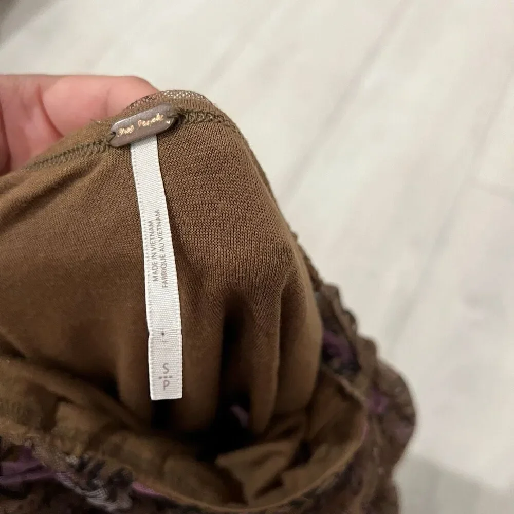 FREE PEOPLE Lilia Crop Top In Olive Combo size s